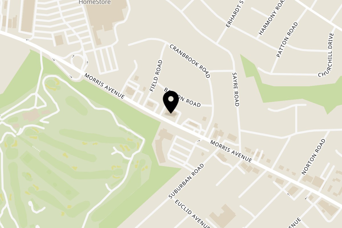 Map showing the location of OMGYRO Union on 1571B Morris Ave in Union