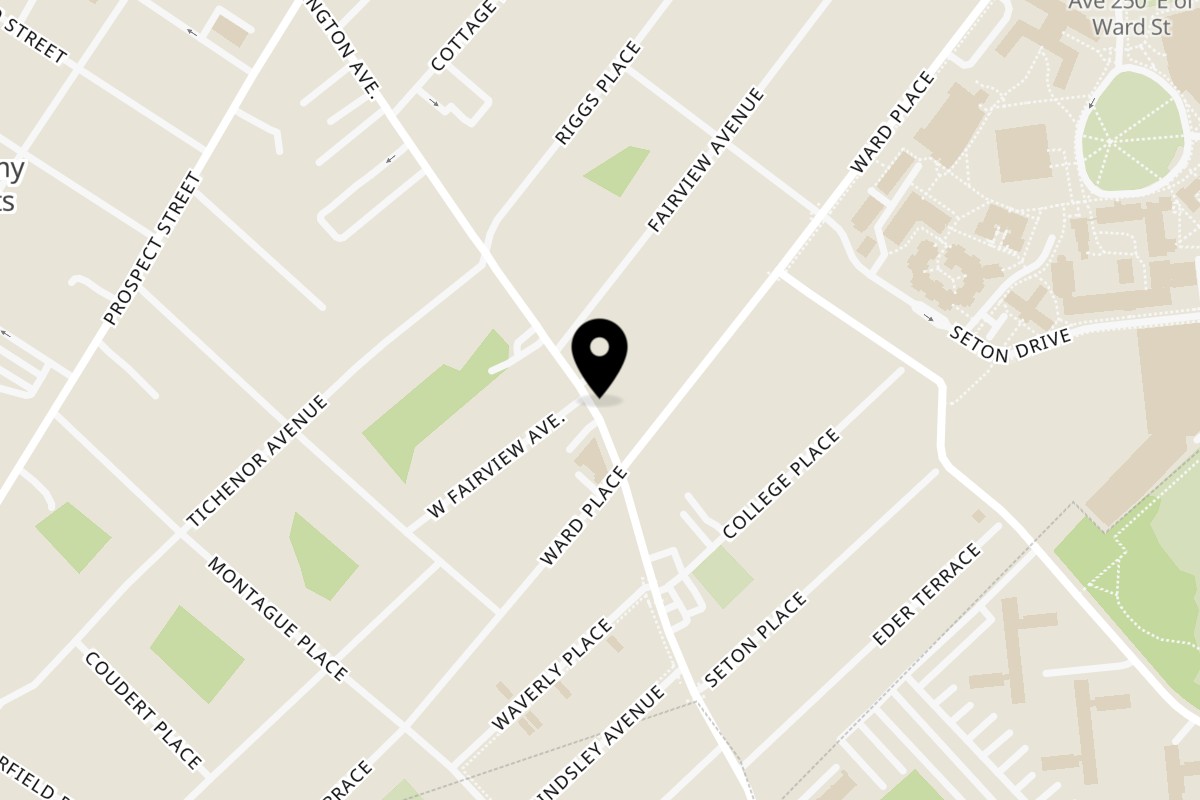 Map showing the location of OMGYRO South Orange Village on 307C Irvington Ave in South Orange Village